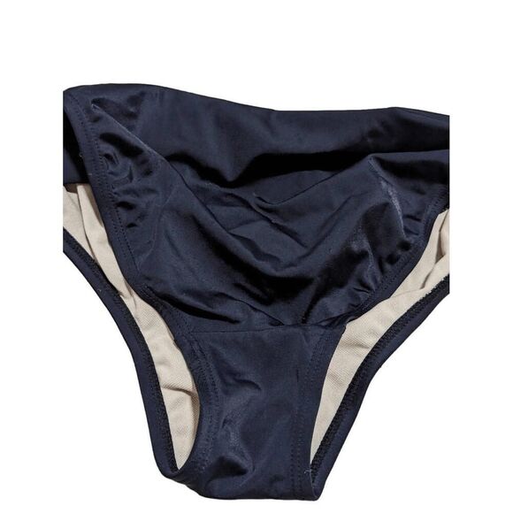 Beach Bay Women's 2 Piece Orange Floral Top Black Bottom Swim Suit Size 10 - Picture 4 of 9